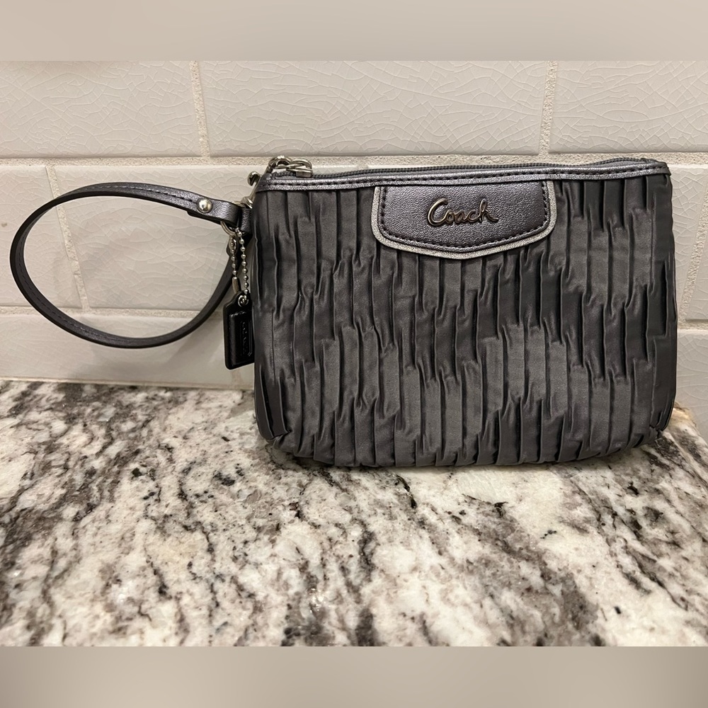 Coach grey wristlet